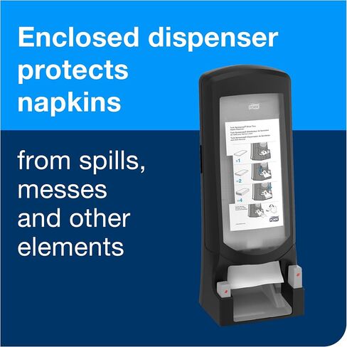 Tork Xpressnap موزع المناديل بالضغط على الزر، أسود N4، خدمة سريعة في مطاعم QSR، نطاق التوقيع، 25 بوصة × 9.0 بوصة × 10 بوصة، 6532000 in Saudi Arabia