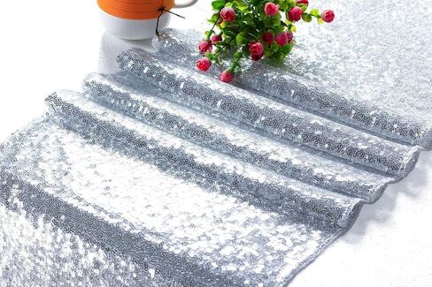 yuboo Pink Sequin Table Runners 12''x 108'', 2 Pack Fabric Glitter Runner for Wedding Birthday Party Supplies Mothers Day Decorations Bachelorette Bridal Baby Shower Christmas Spring Table Decor in Saudi Arabia