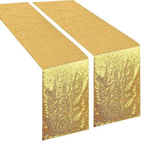 yuboo Pink Sequin Table Runners 12''x 108'', 2 Pack Fabric Glitter Runner for Wedding Birthday Party Supplies Mothers Day Decorations Bachelorette Bridal Baby Shower Christmas Spring Table Decor in Saudi Arabia