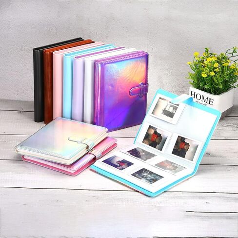 PATIKIL 128 Pockets Wallet Photo Album, PU leather, Instant Camera Cloth Mini Storage Album for 3inch Photo, Picture Name Card Holder, Brown in Saudi Arabia