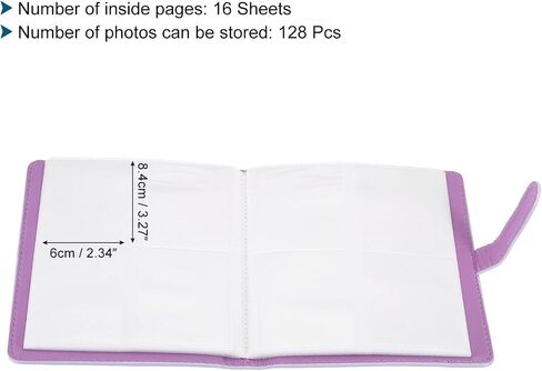 PATIKIL 128 Pockets Wallet Photo Album, PU leather, Instant Camera Cloth Mini Storage Album for 3inch Photo, Picture Name Card Holder, Brown in Saudi Arabia