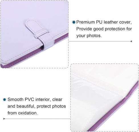 PATIKIL 128 Pockets Wallet Photo Album, PU leather, Instant Camera Cloth Mini Storage Album for 3inch Photo, Picture Name Card Holder, Brown in Saudi Arabia