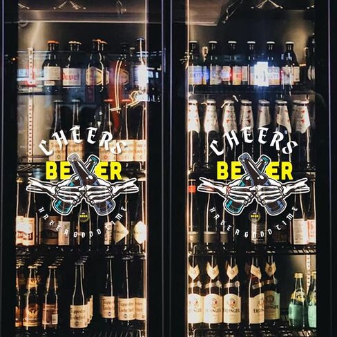 Karaoke Bar Window Decoration Decals, Beer Deer Anti-Collision Sticker Window Clings, for Restaurant Stickers Interior Party Decorations Wine for Food Truck (16.1x16.1 A) in Saudi Arabia