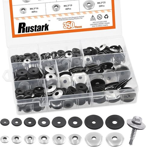 140Pcs 8 Sizes #8#10#12#14 304 Stainless Steel Neoprene Sealing Washers Metal Bonded EPDM Rubber Washers Gasket Assortment Kit in Saudi Arabia