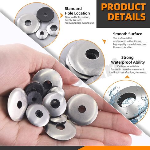 140Pcs 8 Sizes #8#10#12#14 304 Stainless Steel Neoprene Sealing Washers Metal Bonded EPDM Rubber Washers Gasket Assortment Kit in Saudi Arabia