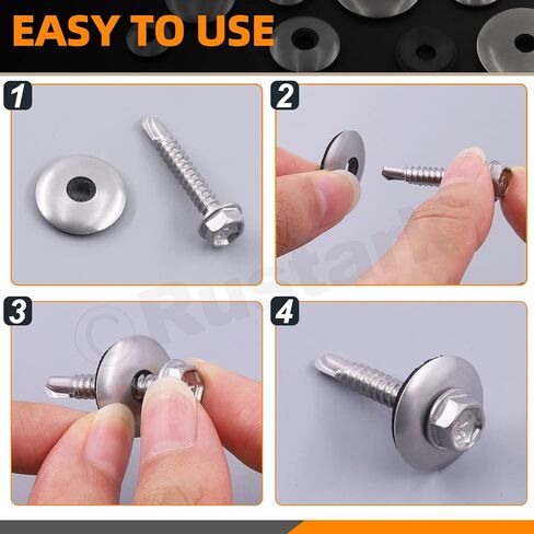 140Pcs 8 Sizes #8#10#12#14 304 Stainless Steel Neoprene Sealing Washers Metal Bonded EPDM Rubber Washers Gasket Assortment Kit in Saudi Arabia