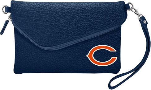 NFL Soft Pebble Fold Over Purse-Large Wristlet-Includes Shoulder Strap in Saudi Arabia