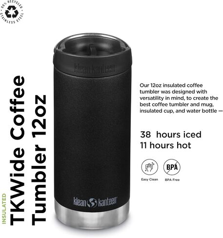 Klean Kanteen TK Wide 12 Oz Black in Saudi Arabia