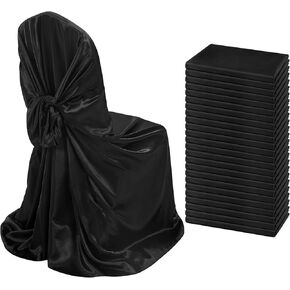 24 Pack Satin Chair Covers 43x55 inch Universal Chair Covers, Removable Washable Chairs Slipcover Fits Most Chairs, Satin Chair Cover Protector for Wedding Birthday Parties Banquet (Navy Blue)