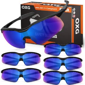 6 Pack Tinted Safety Glasses for Men Women, Safety Goggles ANSI Z87.1 Protective Eyewear Scratch Resistant Eye Protection in Kuwait