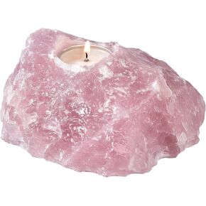 AMOYSTONE Natural Labradorite Tealight Candle Holder Healing Stone Candlestick Natural Healing Crystal Air Plant Holder 2.5-3.5 Lbs