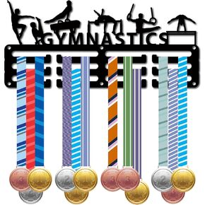 CREATCABIN Medal Holder Medal Hangers Medal Rack Display Sports Metal Hanging Awards Iron Small Mount Awards for Women Wall Home Badge Race Running Medalist Black 11.4 x 5.1 Inch-Challenge Accepted