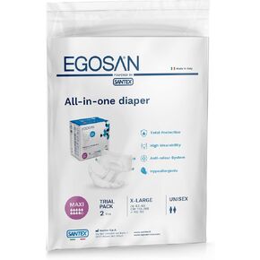 EGOSAN Maxi Incontinence Adult Diaper Brief Maximum Absorbency and Adjustable Tabs for Men and Women (Diapers, 2 Count (Medium Sample))