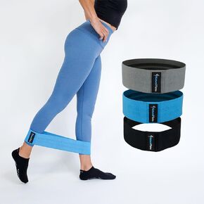 Natural Pilates Booty Bands 3 Levels of Strengh. Resistance Bands for Working Out for Women. Fabric Exersise Bands for Legs and Glutes. Butt Bands for Butt Lift. Fabric Bands Non Slip