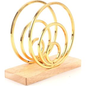 MIAO JIN حامل مناديل خشبي ومعدني حامل مناديل للمزرعة حامل مناديل المطبخ طاولة طعام ديكور طاولة مقهى مطعم ديكور عمودي مجوف دائري in Kuwait