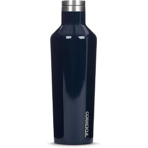Corkcicle Pure Taste Insulated Canteen, Walnut Wood, 25 oz – Cupholder Friendly Water Bottle with Screw-On Cap Keeps Drinks Cold for 25hrs, Hot 12hrs