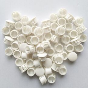 YEJI 25PCS 1/2", 13mm, 0.51in Panel Plugs Hole Plugs (Mounting Hole: 12.5-13mm), Plastic Flush Type Hole Plugs, Home Furniture Fastener, Plastic Pipe Choke Plug, White Color