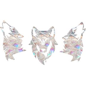 Wolf Static Window Clings Anti Collision Window Decals for Bird Strikes, Glass Awareness Decals for Windows, Stop Birds Flying into Windows, Set of 12
