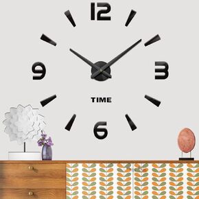 Mintime Large Wall Clock Battery Operated DIY Wall Clock for Modern Decorative Living Room/Office