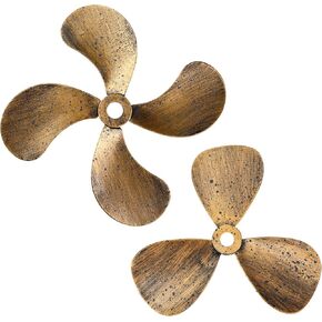 Gisafai 2 Pcs Metal Nautical Ship Propeller Vintage Wall Decor Decorative Nautical Wall Decor Boat Airplane Rustic Propeller Wall Art for Home Interior Decorations