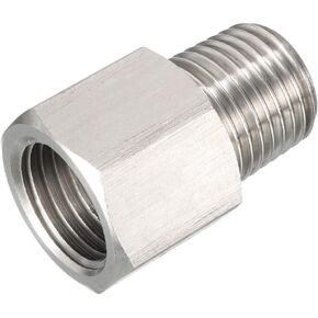 uxcell Pipe Fitting Adapter 1/2 G Male to 1/4 G Female, Stainless Steel for Water Oil Air Pressure Gauge