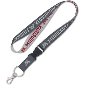 WinCraft Minnesota Gophers Lanyard with Detachable Buckle, 1" - Grey