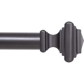 36-66 in. Adjustable Soft Square End Curtain Rod, 1 in. Diameter, Black