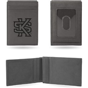 Rico Industries NCAA Kennesaw State Owls Gray Laser Engraved Front Pocket Wallet Laser Engraved Front Pocket Wallet - Compact/Comfortable/Slim