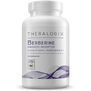 امتصاص معزز من Theralogix Berberine - كمية تكفي لمدة 30 يومًا - مصنوع من فيتوسوم البربارين للمساعدة في دعم التمثيل الغذائي الصحي وتوازن الهرمونات* - معتمد من NSF - 30 كبسولة in Kuwait