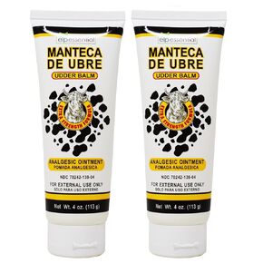 Manteca de Ubre, Udder Balm, Analgesisc Ointment 4 oz (Pack 2)