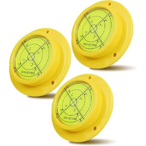 Large Circular Bubble Level, 90x17mm High Precision Circular Level with 3 Mounting Holes, Measuring Instruments Tool - 3 PCS