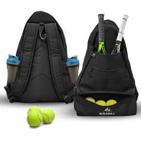 Tennis Bag - Extra Large Tennis Backpack for Men and Women - Holds 2 Adult Tennis Racquets, Badminton, Squash, Pickleball Paddles, Accessories