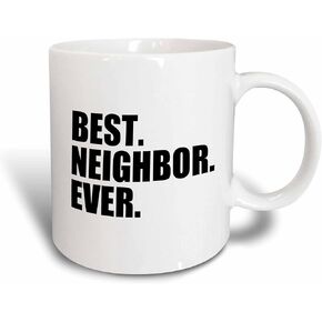 3dRose Best Neighbor Ever Mug, 11 oz, Blue