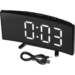 uxcell Alarm Clock with Green Digits, Digital Alarm Clocks for Bedrooms with USB Charging Port, Adjustable Volume, Dimmable, Snooze, 12/24H Extra Loud Alarm Clock for Adults Teenagers