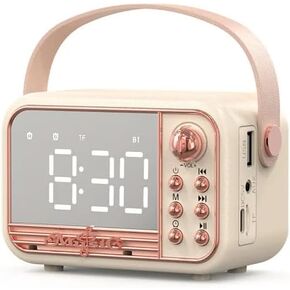 Generic Portable Wireless Speaker, Alarm Clock, USB Charging, AUX Included, SD Card Enabled. Bluetooth Enabled, Rose Gold in Saudi Arabia