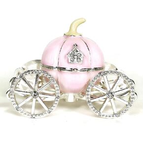 صندوق حلية على شكل قرع الأميرة سندريلا مرسومة يدويًا باللون الوردي، صندوق مجوهرات | تمثال مرسوم يدويًا وعرض المجوهرات المزخرفة وحامل ومنظم in Kuwait