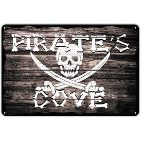 Pirates Cove Parking Sign, Metal Tin Signs Personalized Decorations Man Cave Home Wall Decor 8 x 12 inches