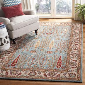SAFAVIEH Heritage Collection Accent Rug - 2' x 3', Blue & Ivory, Handmade Traditional Oriental Wool, Ideal for High Traffic Areas in Entryway, Living Room, Bedroom (HG735A)