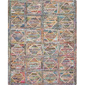 SAFAVIEH Nantucket Collection Accent Rug - 2'3" x 4', Multi, Handmade Boho Abstract Diamond Cotton, Ideal for High Traffic Areas in Entryway, Living Room, Bedroom (NAN440A)