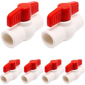 3/4 Inch Threaded PVC Ball Valve, Npt Shut-Off Valve with Handle, Rated at 150 Psi (6 Pack)