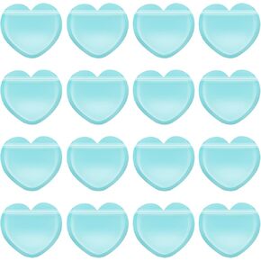 PPhtony Small Heart Shaped Jewelry Gift Packaging Bags for Earrings Rings Sample Business Supplies Wedding Birthday Christmas Halloween Party Favor, 50PCS (Blue)