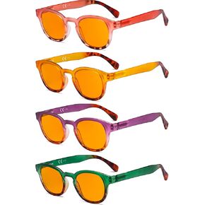 Eyekepper 4 Pack Ladies Reading Glasses - Round Readers for Women Reading