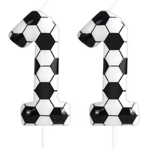 Black White Soccer 1st Birthday Candles,Number 1 Candle,Football Birthday Candles Cake Toppers Decorations for Kids Boys Girls Sporty Soccer Party Supplies