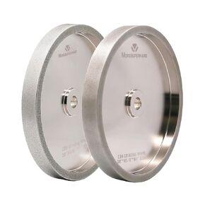 8 inch CBN Grinding Wheel Set 180 & 80 Grit，1" Wide，5/8" Arbor， Aluminum Body，for Sharpening High Speed Steel Tools Woodturning Tools，for All Kinds of 8 inch Bench Grinders