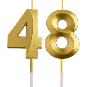 48th 84th Birthday Candles, Rose Gold 84 48 Year Old Cake Topper Number Birthday Candles, Birthday Party Decorations Gifts for Women Men