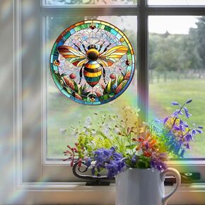 Dragonflies Window Clings Rainbow Glass 3D Sun Catcher Stickers Anti-Collision Alert Decals Non Adhesive Prismatic Vinyl Decorations for Prevent Stop Birds (F164)