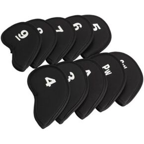 INOOMP 10 Pcs Golf Iron Head Covers Set Headcover Golf Club Head Cover Fit Most Irons Headgear Pole Cover Accessories