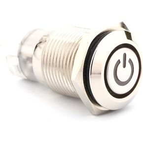 12V 3A Latching Push Button Switch, Keenso 1NO1NC SPDT ON/Off Toggle Switch Power Push Button with Red LED Ring Brass Plating Shell 16mm Car Switches
