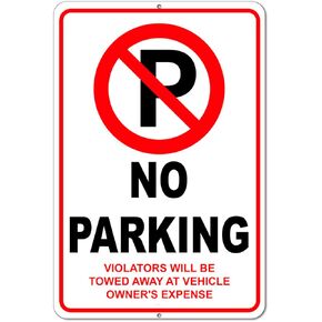 No Parking Signs - No Parking Signs for Driveways Aluminum 8x12 - No Parking Signs Will Be Towed- Do Not Block Driveway Sign - Please No Parking Sign - No Parking Signs Metal