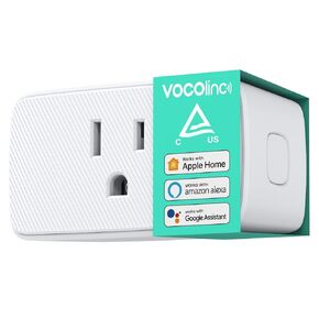 VOCOlinc Homekit Smart Plug Works with Alexa, Apple Home, Google Assistant, WiFi Smart Plug That Work with Alexa, Electrical Timer Outlet Support Siri, No Hub Required, 15A, 2.4GHz, 110～120V 4 Pack